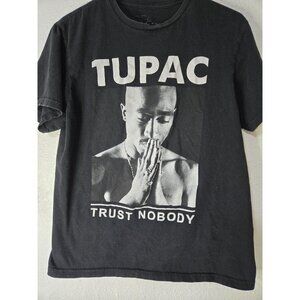 Tupac Shirt Mens Medium Black Trust Nobody Rap Tee Hip Hop Graphic Streetwear